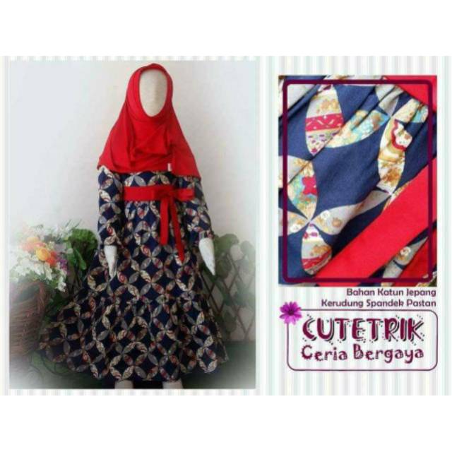Gamis anak/gamis remaja cutetrik/cutetrik size 12