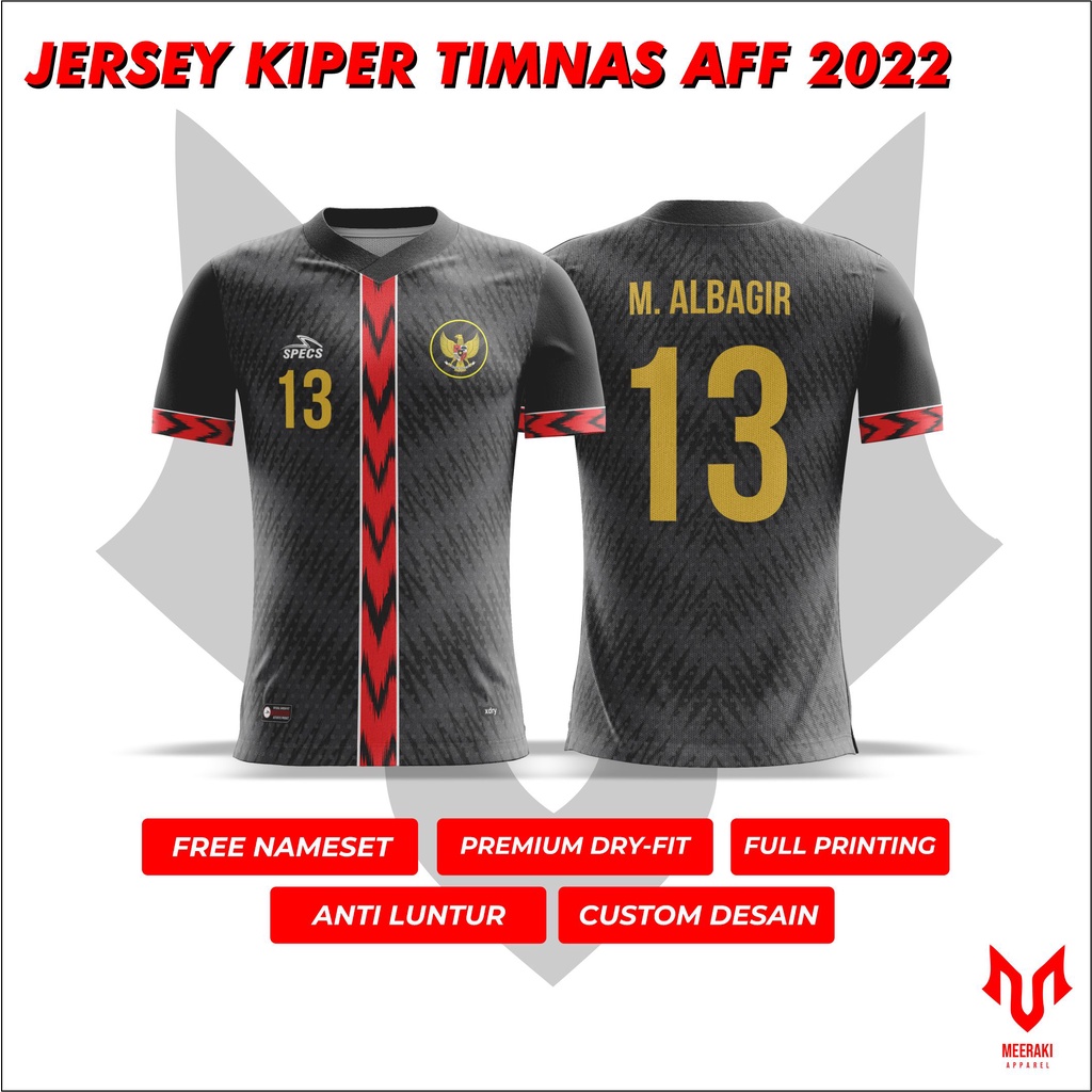 Jersey Kiper Timnas Futsal Indonesia AFF 2022 Free Custom Nameset