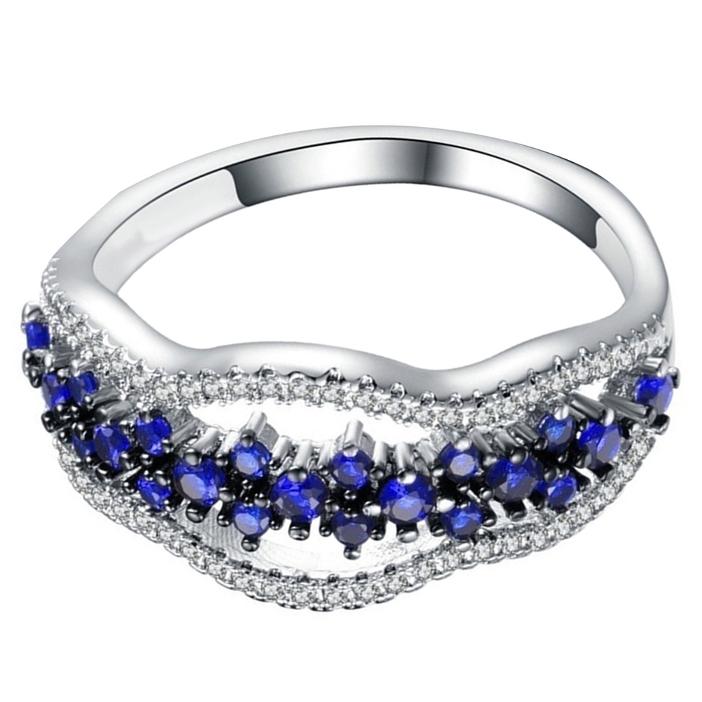 Hu Hu Hu Hu Hu Alat Bantu Pasang Kacamata♡ Cincin Wanita Model Hollow Hias Sapphire Imitasi Untuk Lamaranpernikahanhadiah