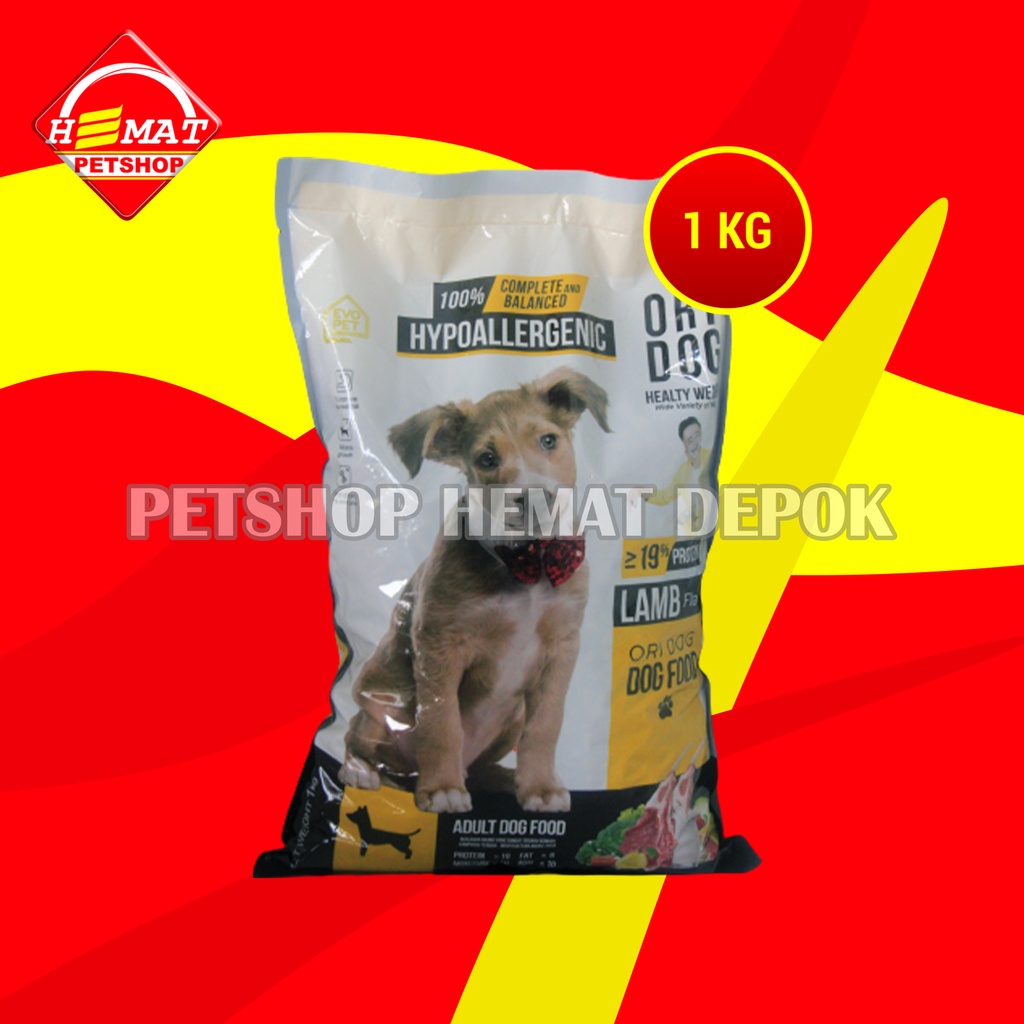 Makanan Kering Anjing Dewasa Ori Dog Food Lamb Domba Adult Repack 1 KG