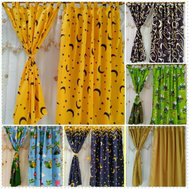 Gorden Jendela Pendek Jendela Kecil Jendela Kamar uk 120x120 Gorden Motif Bunga & EMBOS