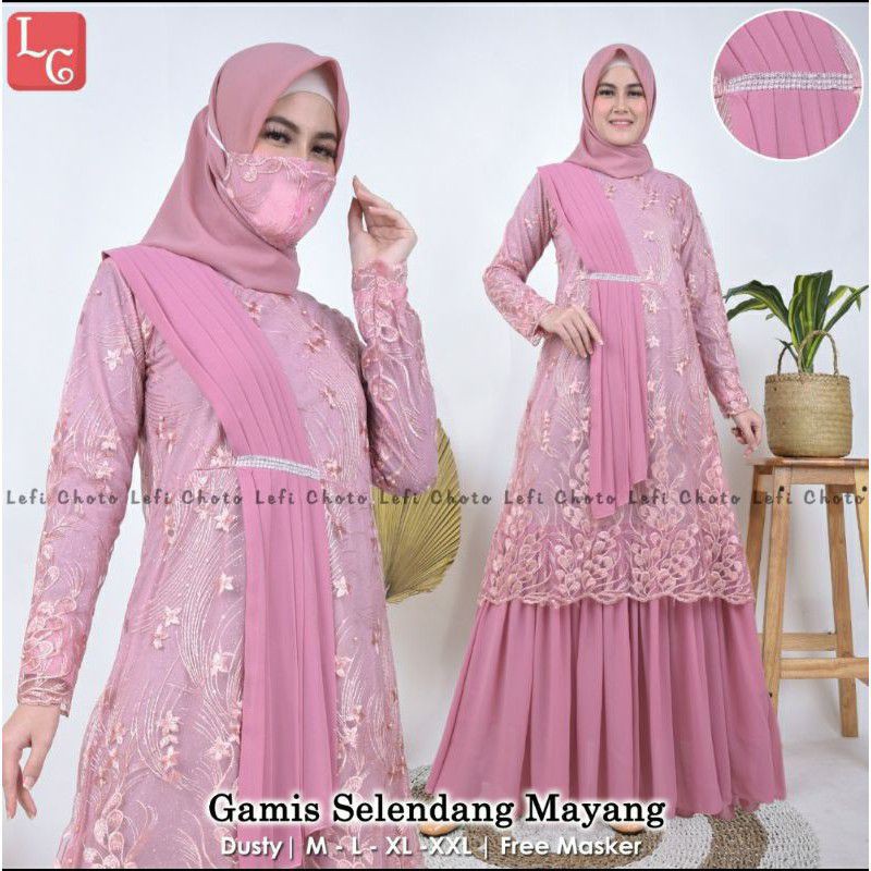KEBAYA GAMIS TULLE SWLENDANG MAYANG/GAMIS DRESS TULLE SERUTTY