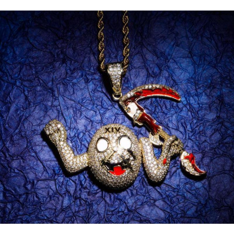 Kalung Liontin Death Scythe Monster Gaya Hip Hop Untuk Pria