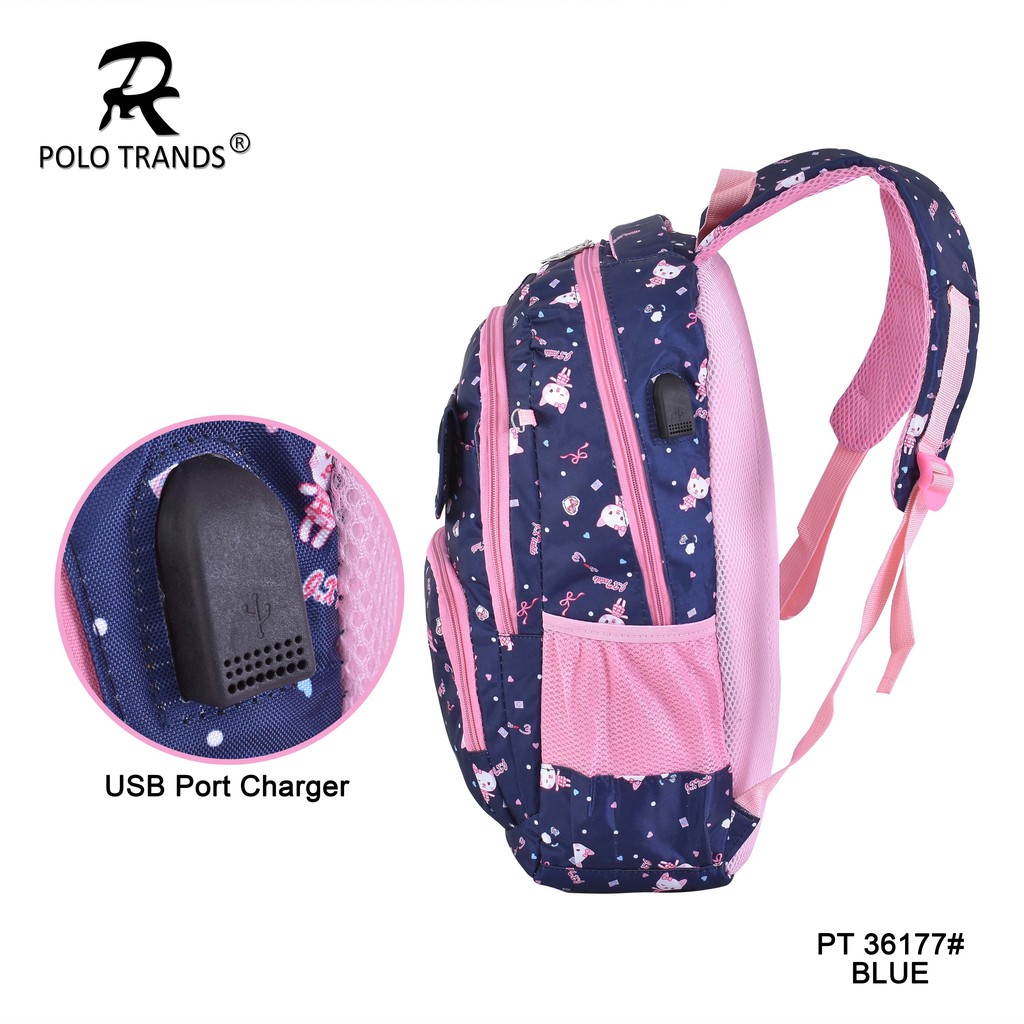 Polo Trands Tas Sekolah Anak Perempuan Gratis Pouch 36177 & 36178 Tas Anak-4
