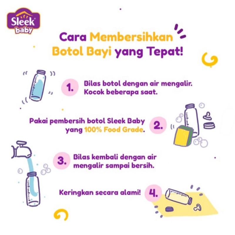 Sleek Baby Bottle, Nipple &amp; Accessories Cleanser 500ml Botol/Sabun Cuci Botol Bayi