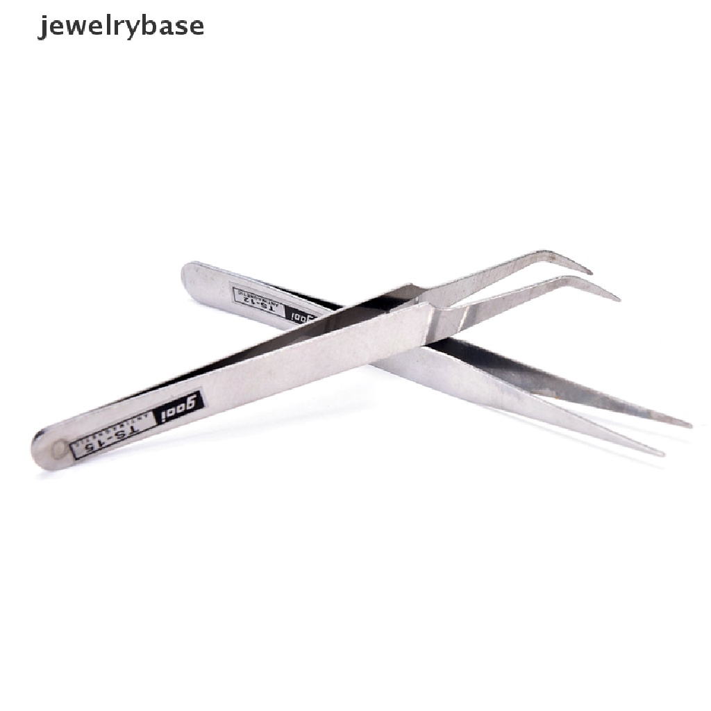 2pcs Pinset Bahan Stainless Steel Untuk Nail Art