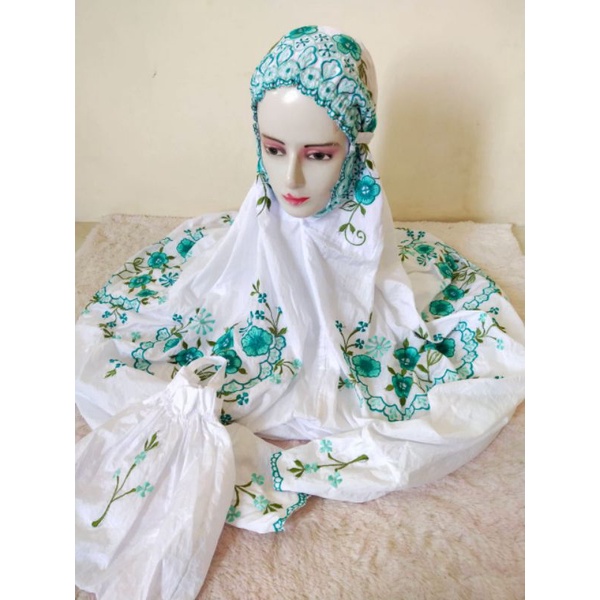 Mukena Terusan Dewasa Parasut Bordir