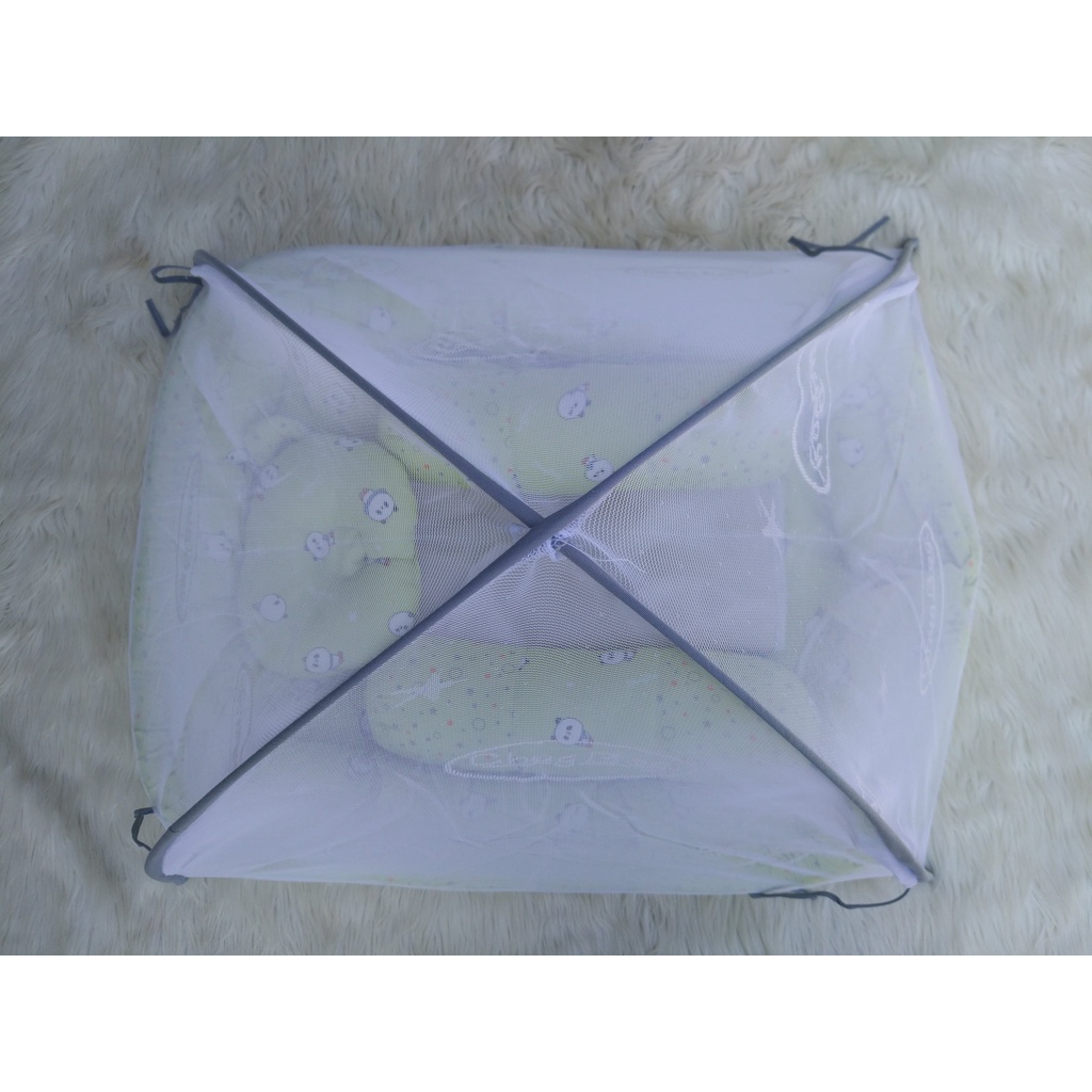 Omiland Kasur Bayi Serut Kotak + Kelambu Panda Series OYK 1141 & OYK1142-Chugbog Bamboo Hijau