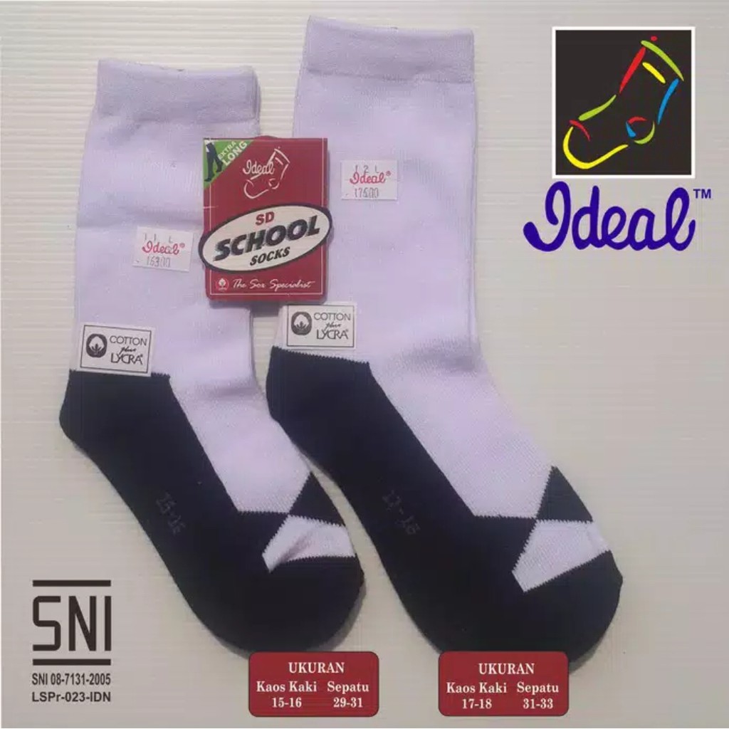 KAOS KAKI SEKOLAH MERK IDEAL