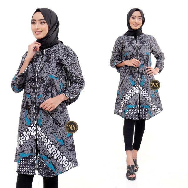 Tunik Batik Wanita Lengan Panjang | Baju Batik Atasan Wanita | Seragaman Batik Pekalongan