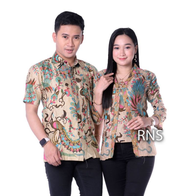 Batik Couple Keluarga Sania Ruffle Ori Ndoro Jowi Dnt Sogan Motif Merak Tosca