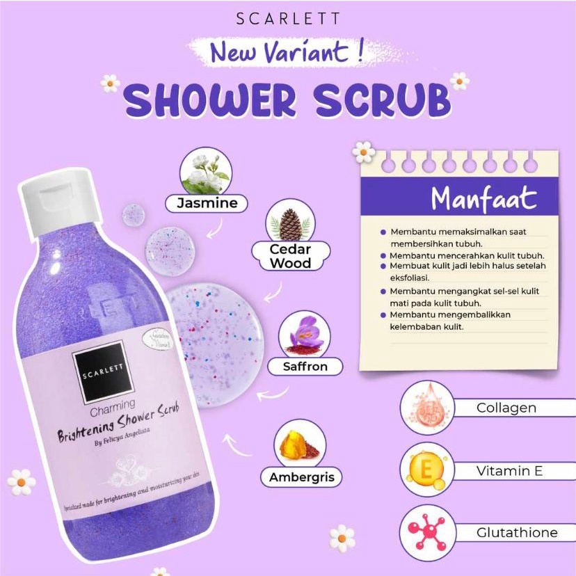 [NEW] SCARLETT WHITENING Jolly , Charming &amp; Freshy Shower Scrub - Sabun Mandi Pemutih