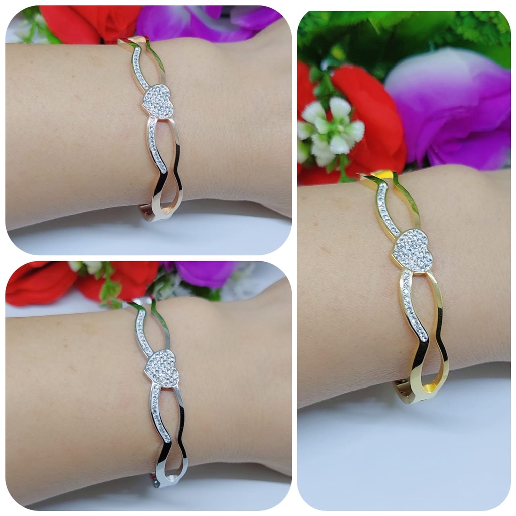 Gelang titanium permata perhiasan fashion 0256