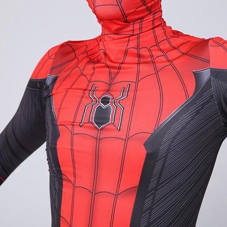 Kostum Spiderman Merah Hitam Baju Cosplay Superhero Anak Dan Dewasa + Topeng