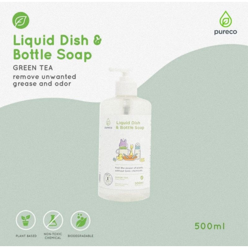 Pureco Liquid Dish &amp; Bottle Soap 500 ml - Sabun Cuci Piring &amp; Botol