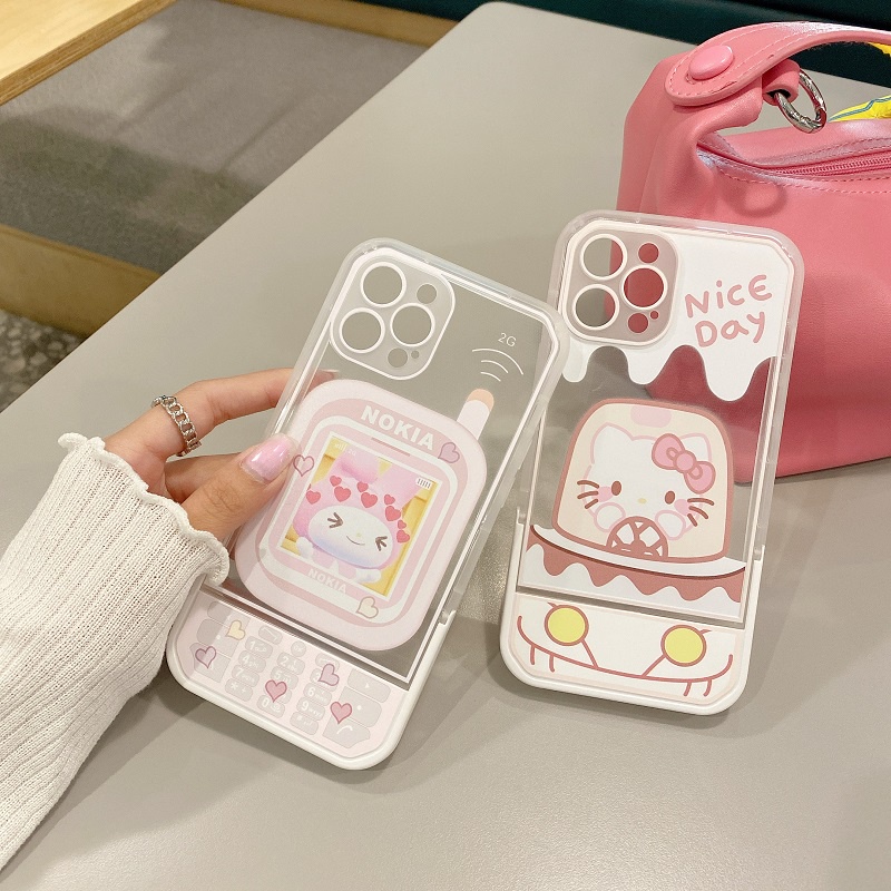 Casing iPhone 11 12 13 Pro MAX X XR XS MAX 7 8 Plus Motif Hello kitty Melody