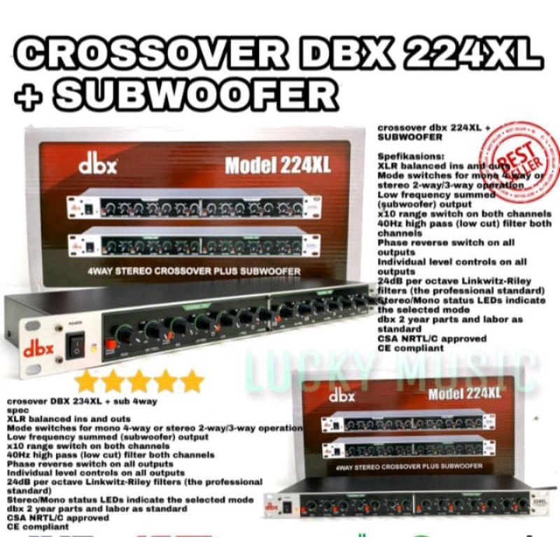 CROSSOVER 4 WAY DBX 224XL + SUB Baru