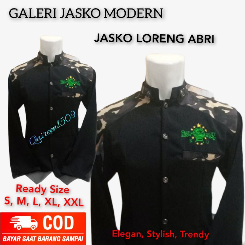 Jas koko Hitam| Jas koko Batik | Jas koko pria Loreng ABRI | Koko pria dewasa | Jas Koko hitam