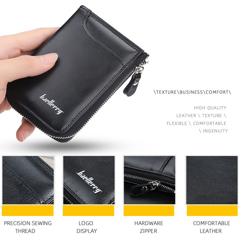 DOMPET LIPAT PRIA SLOT KUNCI KARTU UANG STNK MULTIFUNGSI BAELLERRY ORIGINAL KULIT HITAM WA471B5 LEADS IMPORT KEREN COWOK MURAH PREMIUM BATAM KEKINIAN LAKI SIMPLE