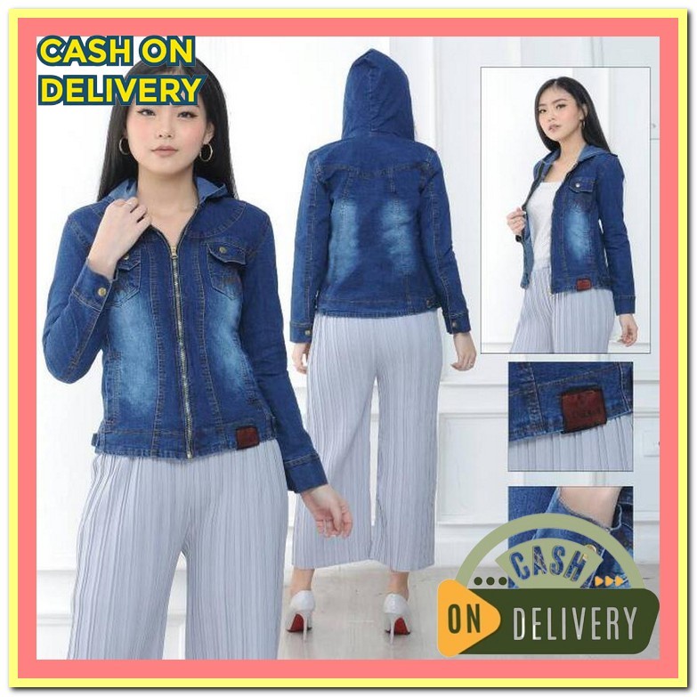 Jaket Oversize Jumbo Wanita Jacket Jeans Cewek Kekinian Jins Korea Ove Mc Girl - Jaket Jeans Resleti