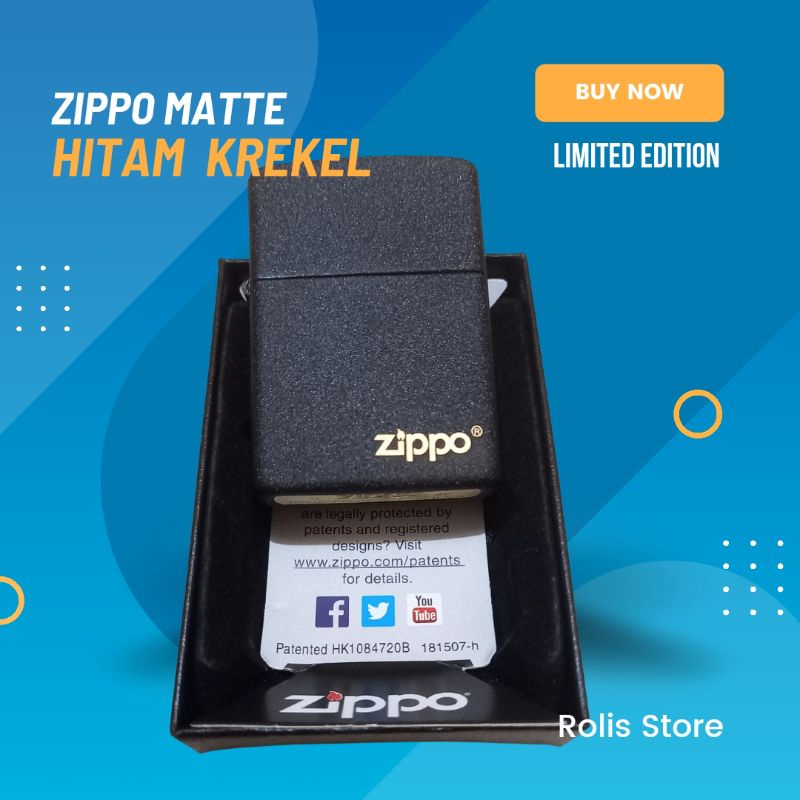 Korek Api Lighter Zippo Premium WindProof Matte Hitam