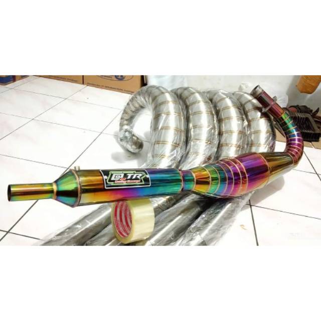 Knalpot RX-KING kolong Phyton stainles pelangi @_TR RACING