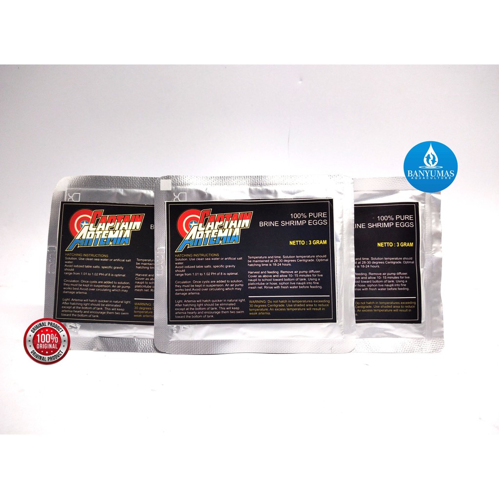 Artemia Captain Artemia 3 gram Pakan Burayak  AA006