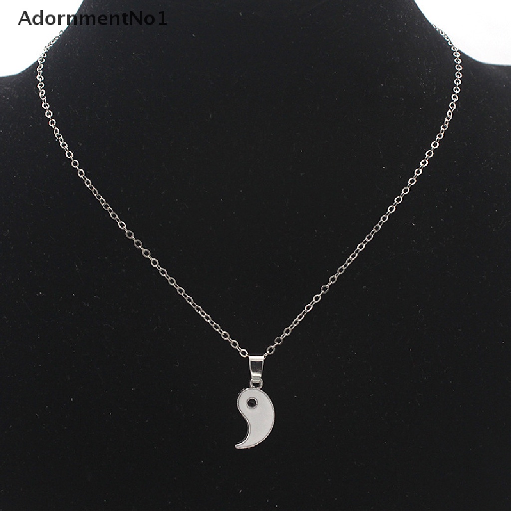 (AdornmentNo1) Kalung Rantai Dengan Liontin Yin Yang Untuk Pasangan / Pria / Wanita