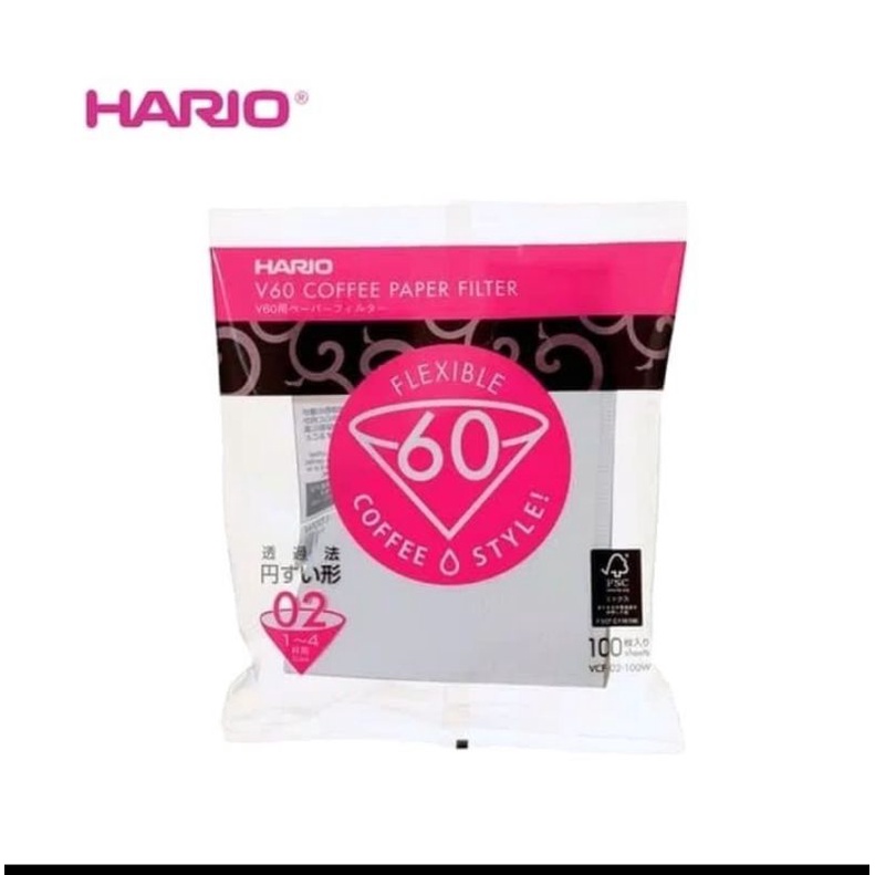 Paper Filter Hario Isi 100 pcs | Kertas Saring V60 | Paper Filter Putih Hario