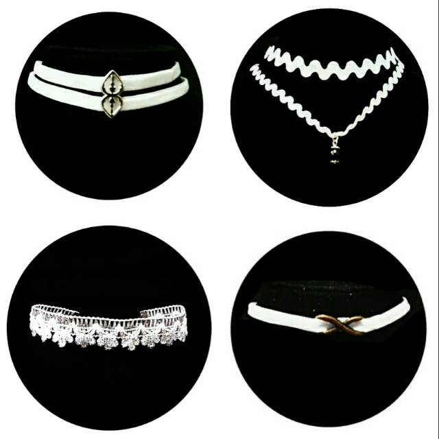 Paket Choker Premium Isi 4 Pcs White Series