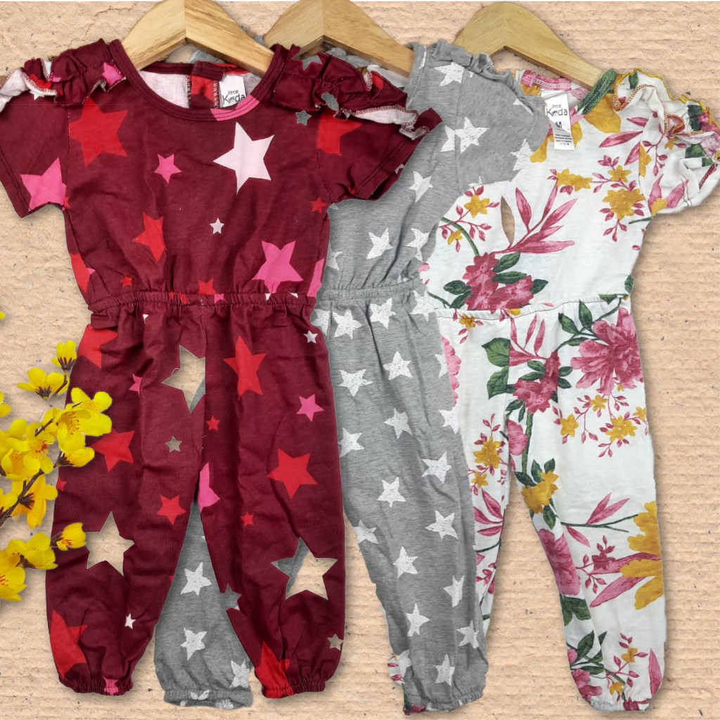 [PILIH MOTIF] JULIA JUMPSUIT ANAK PEREMPUAN BY LITTLE KODA FREE HEADWRAP UNTUK USIA 0-18 BULAN