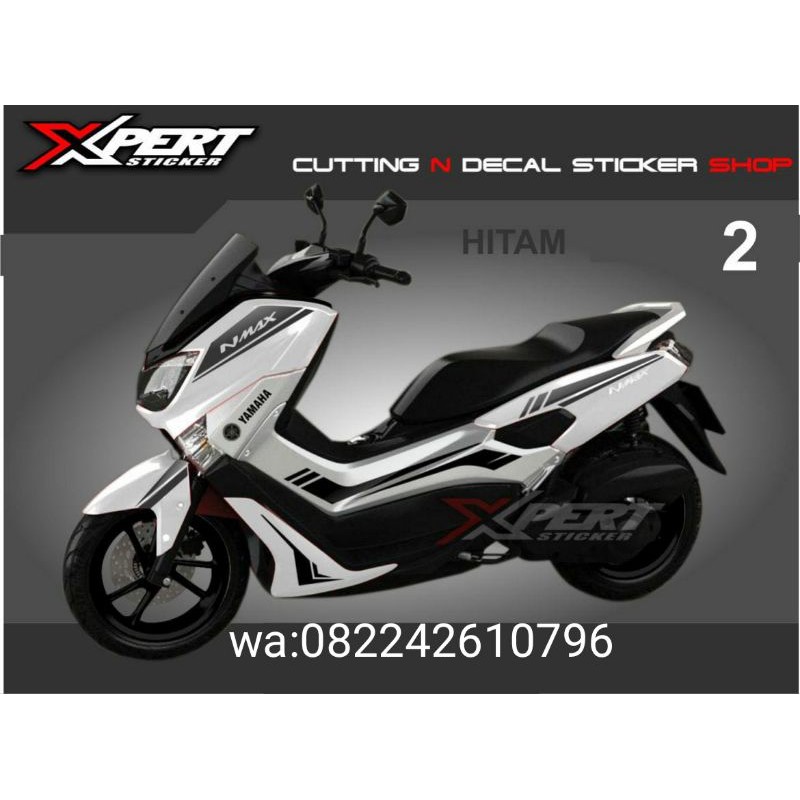 Striping Cutting Sticker Yamaha Nmax Putih Sporty stiker nmax lama