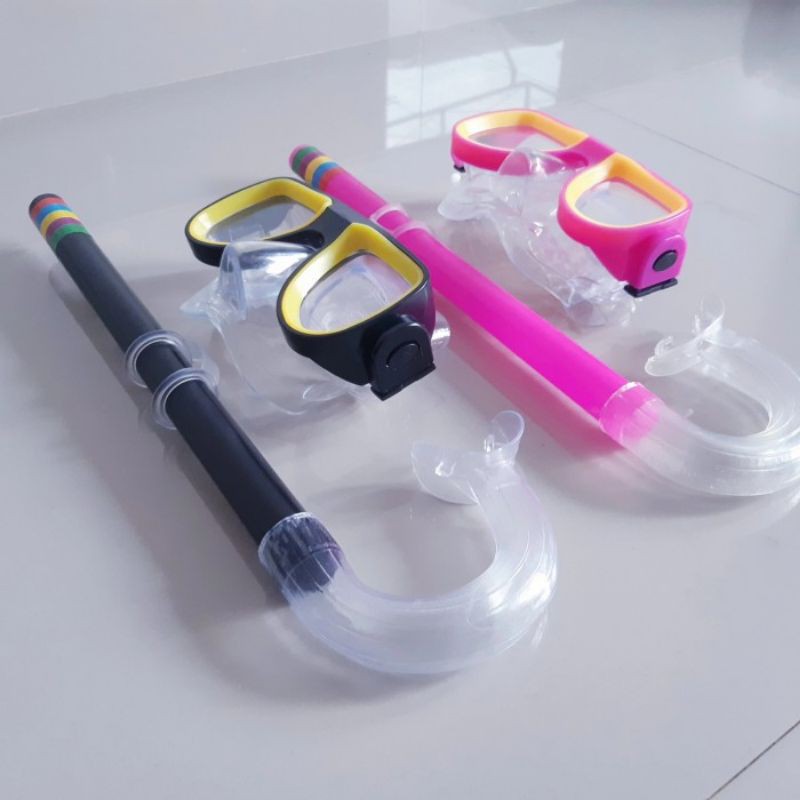 kacamata renang + selang anak - alat selam set snorkeling snorkel kit