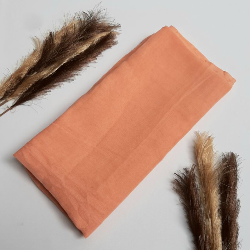 SEGIEMPAT PARIS POLOS PREMIUM AZARA | ANTI LETOY | PARIS VOAL | KERUDUNG MIRACLE MURAH | HIJAB JILBAB SQUARE | JILBAB SEMI PREMIUM SEKOLAH-Powder Orange