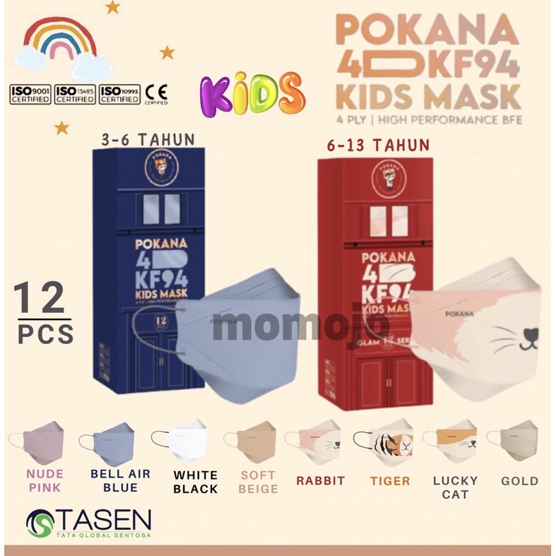 Masker POKANA 4D KF94 KIDS Earloop Medical Face Mask