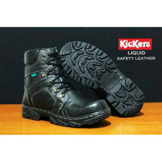 Sepatu kickers safety kulit asli termurah