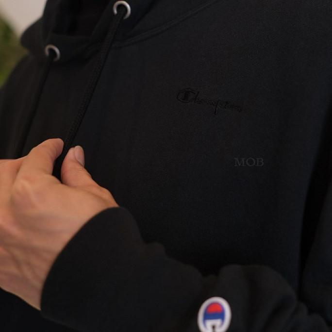 Hoodie Champion Vintage Dye Black Original - Size S-3XL