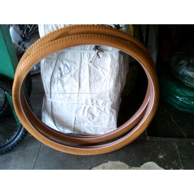 BAN SEPEDA ONTHEL COKLAT -  BAN LUAR ONTHEL SWALLOW -  BAN LUAR SEPEDA ONTHEL 28