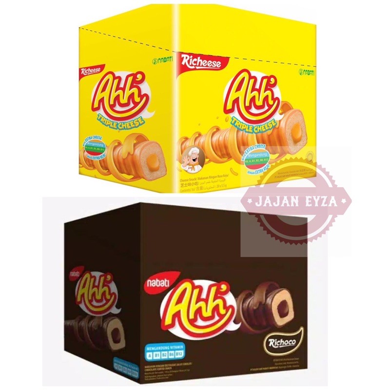 

NABATI AHH KEJU isi 20 / NABATI AHH COKLAT / RICHEESE / RICHOCO / NABATI AHH ROLL KEJU ROLLS COKLAT