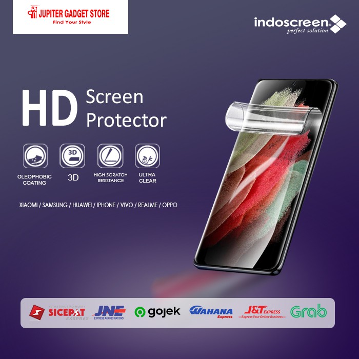 Indoscreen Anti Gores Hydrogel Clear HD Screen Guard Semua Tipe HP
