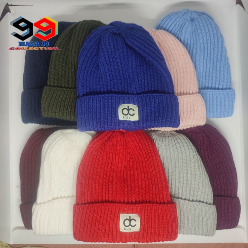 Kupluk Beanie Hat DC KIDS / topi rajut bayi anak 0-3 tahun bahan wol lembut kualitas super premium