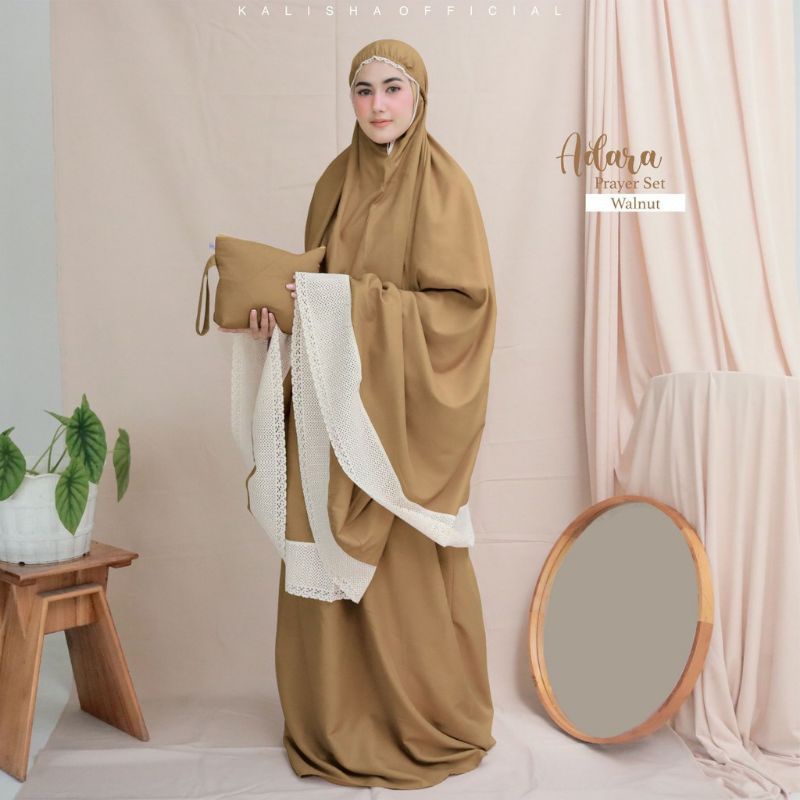 Mukena dewasa traveling premium bahan katun mikro renda panjang ukuran jumbo adem terlaris