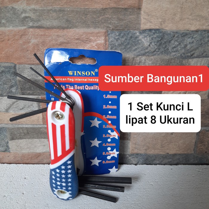 Kunci L lipat set bendera amerika kunci baut