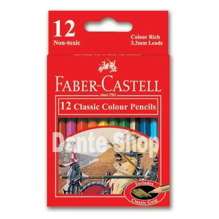 

WARNAPENSIL- PENSIL WARNA 12 WARNA FABER CASTELL PENDEK -PENSIL WARNA