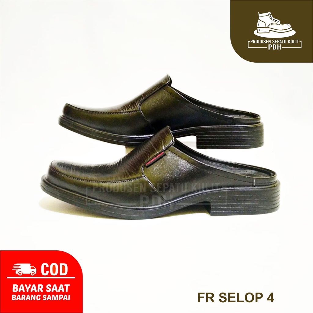 SEPATU SLOP SELOP PRIA KULIT ASLI BUSTONG PANTOFEL PRIA FANTOVEL PENTOPEL KULIT