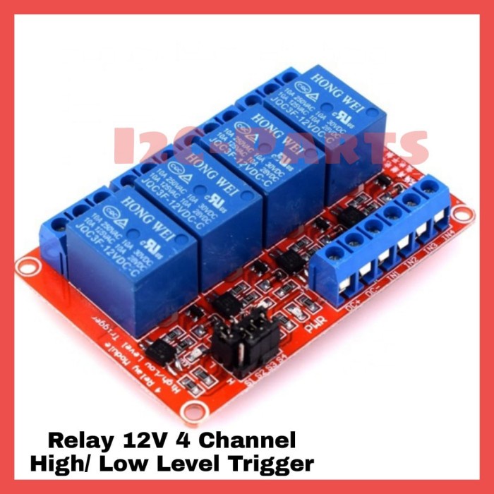 Relay 12V 4 Channel Module High / Low Level Trigger Opto Isolation 4CH