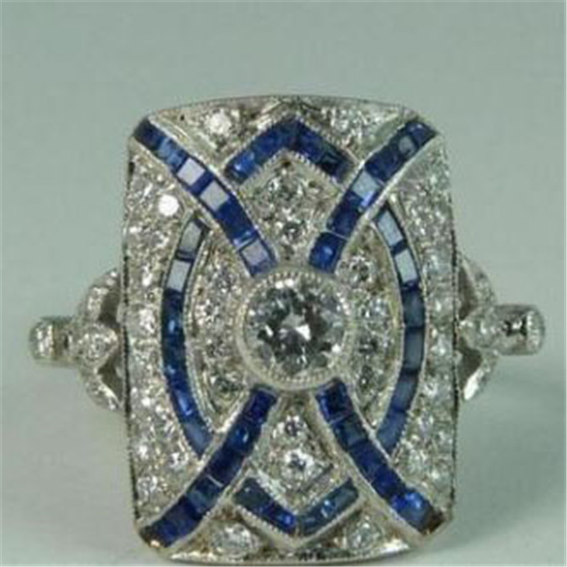 New Mosaic Square Zircon Ring Ornament