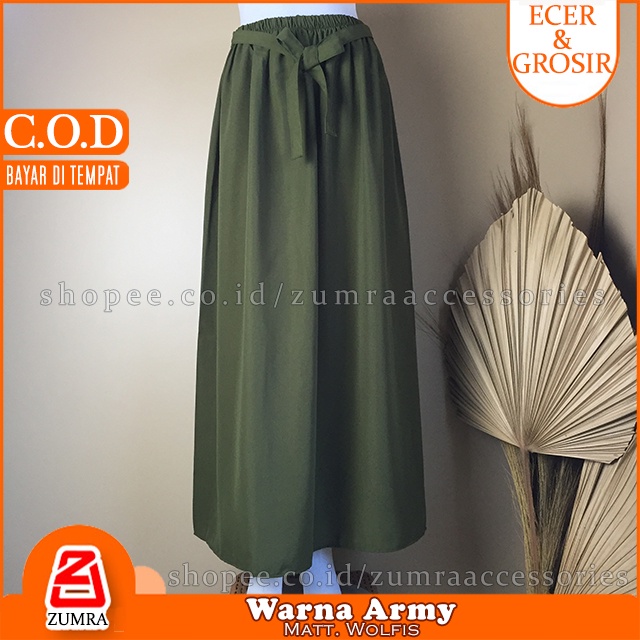 [COD] Rok Basic Pita bawahan wanita Wolfis best seller Skirt Ribbon Woolpeach