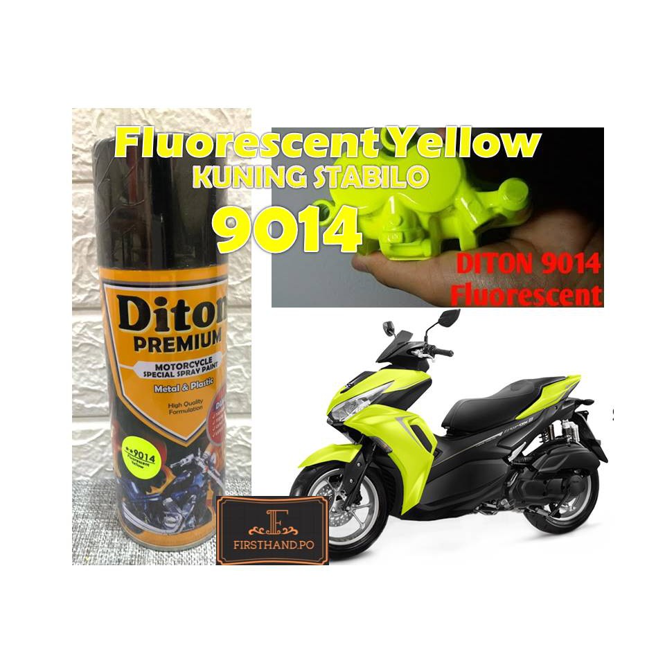 Pilok Hijau Stabilo Diton Premium Fluorescent Yellow 9014 Cat Semprot Velg Sepeda Motor Mobil Helm