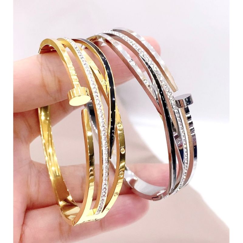 Gelang Titanium Stainless steel anti karat anti alergi Bracelet Stainless Steel T04